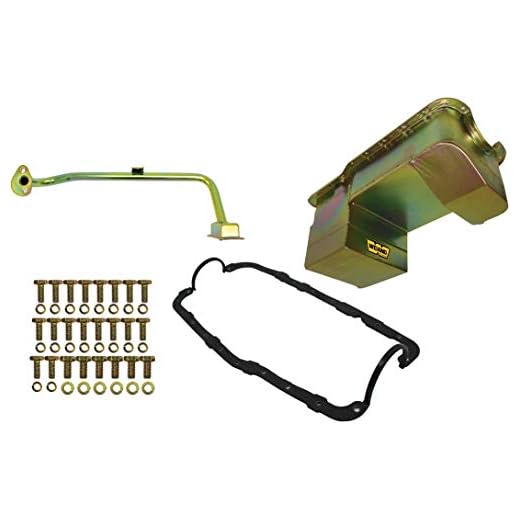 WEIAND FABRICATED OIL PAN KIT,7 QUARTS,GOLD ZINC FINISH,9" DEPTH,REAR SUMP,DRAG RACING,COMPATIBLE WITH 1979-1993 FORD MUSTANG 351W CONVERSION