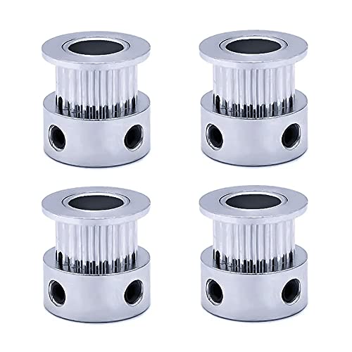 Image of TESSERACT GT2 20 Teeth Pulley /Timing Pulley with Bore 5mm I Timing Aluminum Drive Pulley for GT2 6mm Open Timing Belt I 20T W6 B5 GT2 Pulley I For 3D Printers /Laser Machines /CNC Machines (Qty: 4)