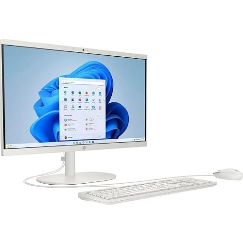 HP 22-DG00 21.45' FHD All-in-One Desktop, White (Renewed) | Intel Core N200, 8GB RAM, 128GB SSD, Windows 11 Home, Renewe