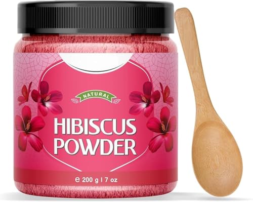 Hibiscus Flower Powder for Face Pack and Ha.ir Mask for All Types of Hair, Natural Pure Hibiscus Rosa-Sinensis Hair & Skin Care, Gudhal Ka Phool Powder -200Gram