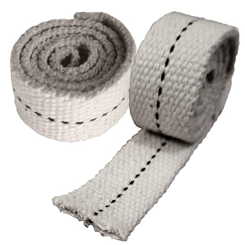 Replacement Wick for Anti-Frost Greenhouse Heater or Cold Frame Heater and Paraffin Heaters, Lamps Oil Burners or Kerosene Burners Flat Cotton Wicks 2cm 3/4 Inch - Pack of 2 Long Tail Wick