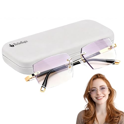 TOPWAL Relieflogix Lunettes anti lumière bleue autofocus, lunettes de lecture à zoom automatique, Convient pour lire, travailler, conduire et voyager, unisexe (1 pièce)