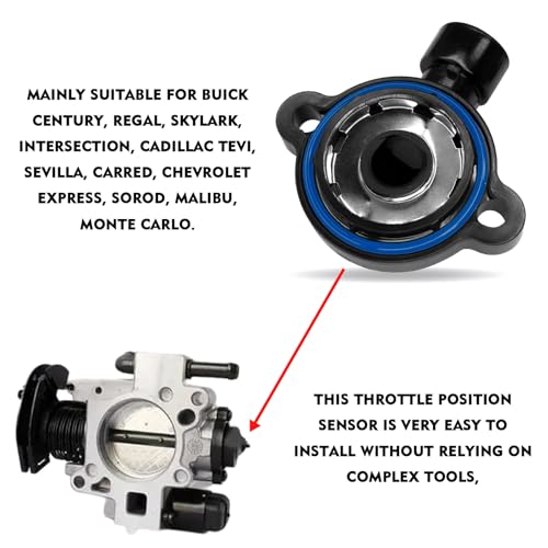 Throttle Position Sensor, TPS Sensor Replaces OEM #17123855, 17123852, 213-912 Compatible with Buick Century Cadillac Deville Chevy Express GMC Savana Oldsmobile Silhouette Pontiac Sunfire (Black) - Thumbnail 5