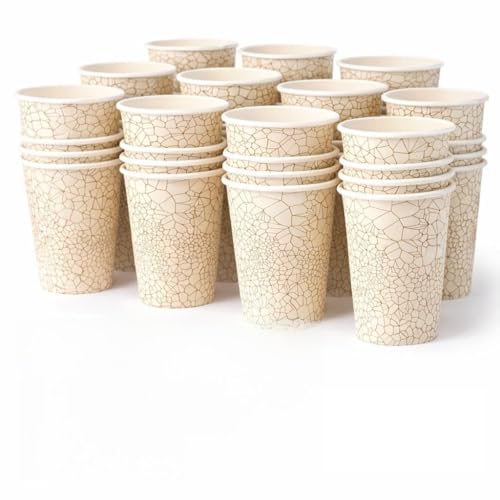 SOPARO 20 oz Disposable Paper Coffee Cups Bulk, 600 Count, Commercial Grade, Leak Resistant Hot Cups for Coffee Shops & Restaurants (600, stock pattern, 20OZ)