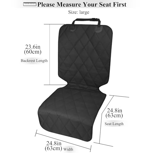 VIVAGLORY Front Dog Seat Covers, 1PACK No-Skirt Design 4 Layers Quilted & Durable 600D Oxford Car Seat Cover for Dogs with Anti-Slip Backing for Most Cars, SUVs & MPVs, Black - Thumbnail 6