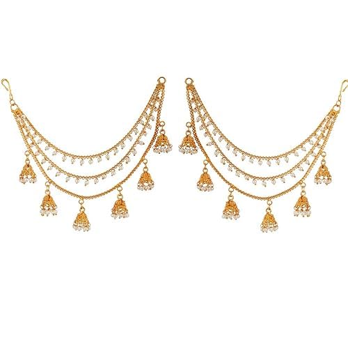 Womens Golden Gold Plated Long Hair Chain Jewellery Earring (B0DFHMYZHM) Amazon Price History, Amazon Price Tracker