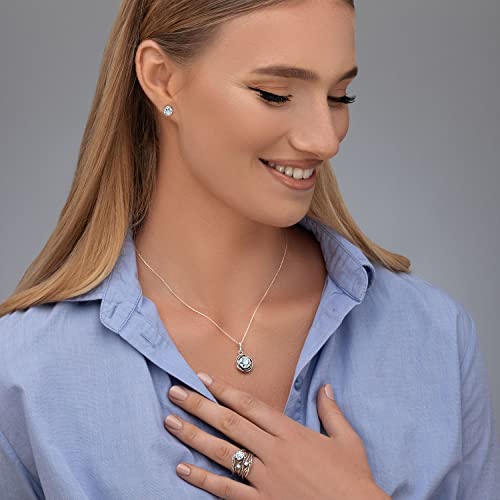 Jean Rachel Jewelry 925 Sterling Silver Ring With A White Round Clear Cubic Zirconia Cz Prong, Hypoallergenic, Nickel And Lead-Free, Artisan Handcrafted Designer Collection, Made In Israel #TOP3