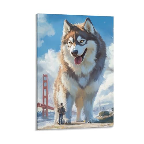 Tableau Husky sibérien 30x45cm : oubliez les murs vides avec cette toile salon