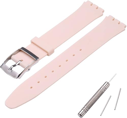Correa de repuesto de silicona ultrafina para mujer, compatible con la serie Swatch Skin sin segundo reloj (0.630 in)