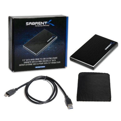 Premium Ultra Slim 2.5-Inch Sata To Usb 3.0 External Aluminum Hard Drive Enclosure | Black (Ec-Alum) #TOP7