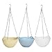 Multi Colored Self-Watering Flower Pot Container, Hanging Planter with Chain, Set of 3