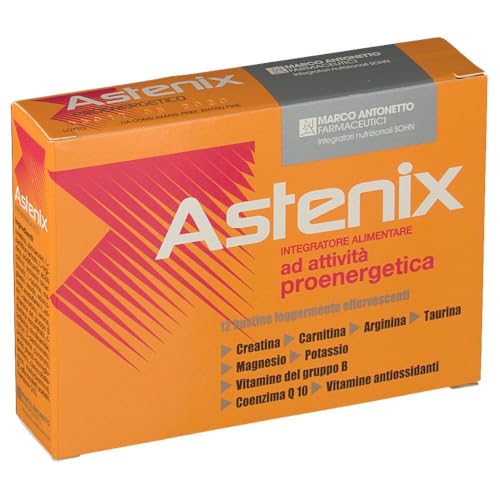 Astenix 12 Buste - Energetico Multiazione – Integratore Alimentare con Creatina, Arginina e Vitamine del Gruppo B