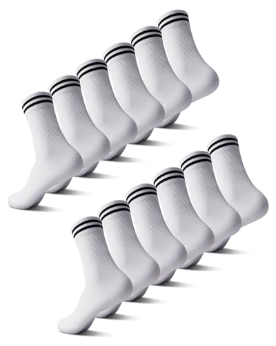YOUCHAN Socken Herren Damen 6 Paar Retro Tennissocken Baumwollsocken Gestreifte Socken Größe 35-50