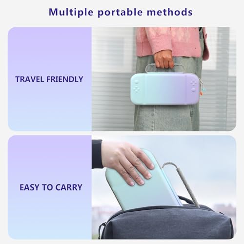 Supmay Carrying Case for Nintendo Switch 2(2025), Protective Hard Shell Portable Travel Carry Case Pouch Holds with 24 Game Cartridges and Mesh Pocket for Switch 2 Accessories, Fancy Purple Blue — view 5