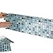 Collections Etc Multi-Colored Adhesive Mosaic Backsplash Tiles for Kitchen and Bathroom - Set of 6, Blue Multi
