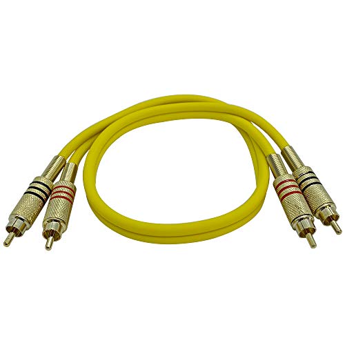Cable 2RCA a 2RCA macho Seismic Audio SAPRCA2-2 amarillo que elimina ruidos en tu equipo de música