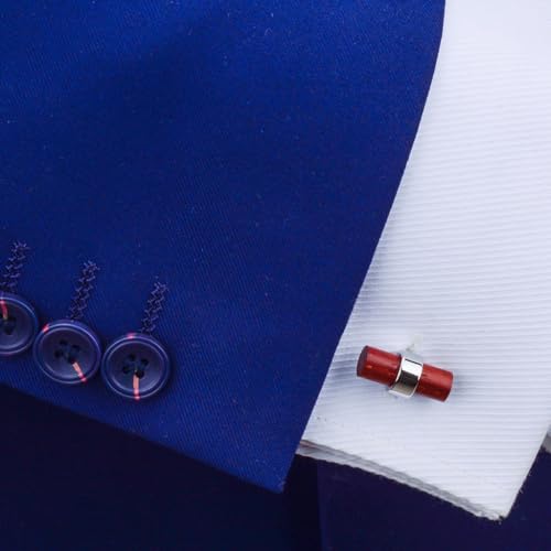 Mancuernillas cilíndricas de madera para camisa de hombre miniatura 4