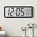 Jonuin Digital Wall Clock, 8'' LCD Digital Wall Clock with Time, Temperature, Date Display, Battery/USB Operated Wall Clocks for Living Room, Bedroom, Kitchen, Desk (Black)