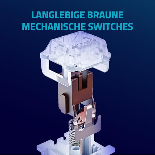 V500PRO 2.4 Tastiera meccanica senza fili, durata della batteria 120 ore, design ultra sottile, layout tedesco QWERTZ, nero - Tastiera gaming - Immagine 2