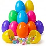 12-Pack Large Plastic Easter Eggs, 3.43' Fillable with Lock, Basket Stuffer