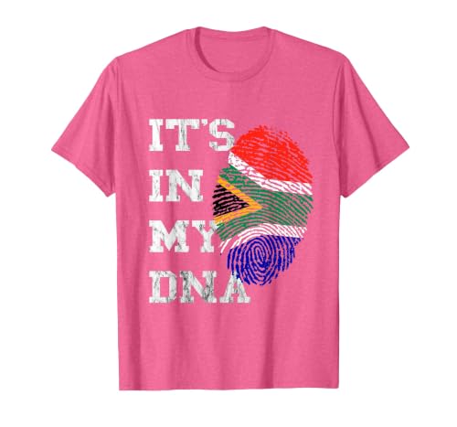 It is in Meiner DNA South Africa South Africa Fingerprint T-Shirt, Men, Pink Heather, Small