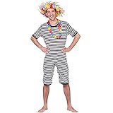  Krause & Sohn Unisex Kostüm Retro Badeanzug schwarz-weiß historisch Beachparty Fasching (XXL)