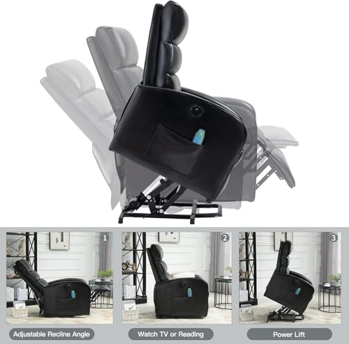 Sillón eléctrico reclinable con masaje y puertos USB miniatura 4