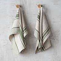 Set 2 Strofinacci Guzzini In Cotone E Lino - Canovacci Assorbenti Con Gancetto, Lavabili A 40° - Foto 7