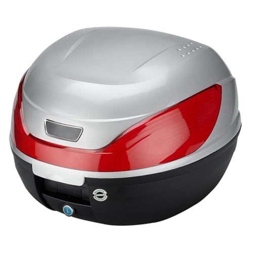 SATKIT Baúl Trasero Moto Universal 32L Portacasco con Cerradura Polipropileno Reflectantes Scooter y Motocicleta