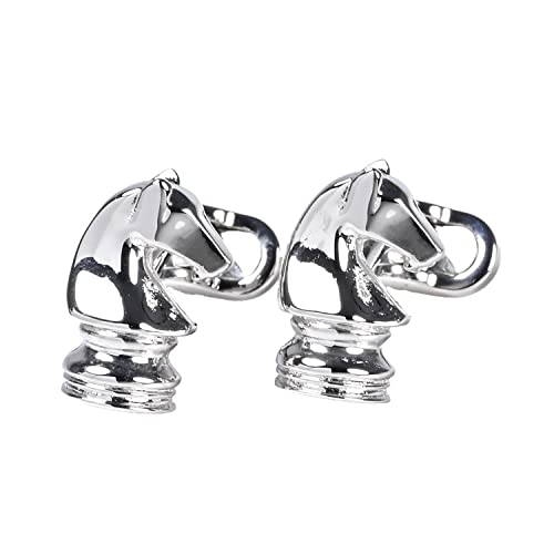 父の日 モンアート MONART カフス メンズ カフリンクス カフスボタン 馬 ホース 騎士 チェス ナイト シルバー RG/K65 Made in Italy [並行輸入品]