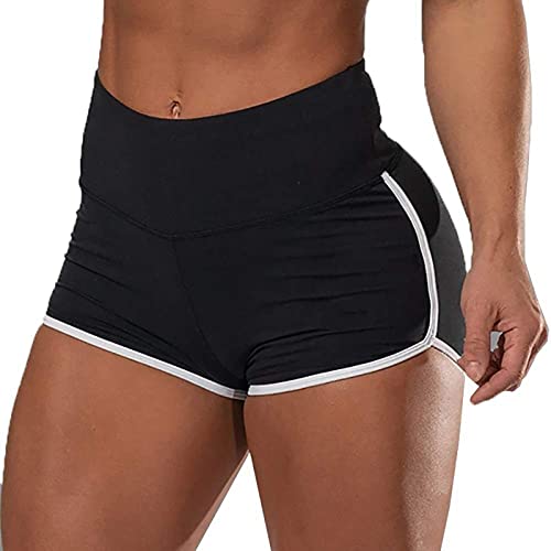 Short feminino para treino, calça de ioga, cintura alta, levanta bumbum, franzido, apertado, cor lis