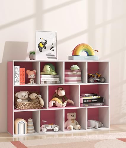 VPSMAT Book Organizer for Kids, 11 Cube Bookshelf for Living