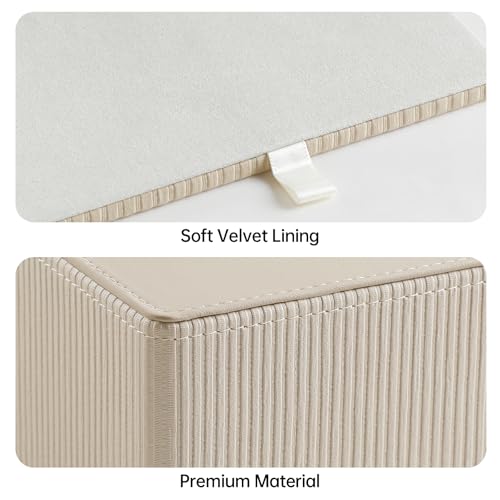 image for Cretkhp Tissue Box Cover Square with Magnetic Closure, PU Leather Tiss