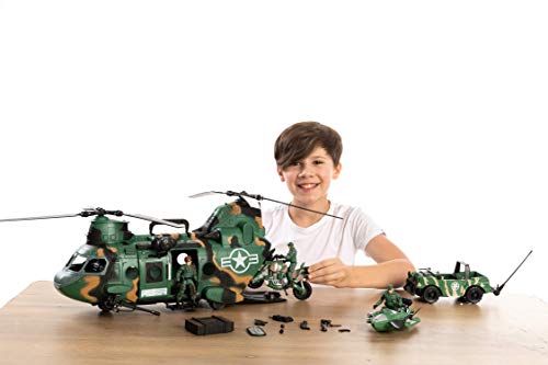 Joyin 10-In-1 Army Helicopter Toys, Boys Military Toys, Including Helicopter With Realistic Light, Sound & Handle, Bruder Trucks, Boat, Motorcycle, Army Men Action Figures And Weapon Gears, Kids Gifts #TOP6