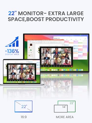 Image of UPERFECT Portable Monitor Touchscreen 2K QLED, 22 inch Gaming Monitor w /VESA & 180 Adjustable Stand, 2560x1440 QHD FreeSync HDR, 100% DCI-P3, USB-C HDMI Travel Second Monitor for Laptop, PC, Game Console