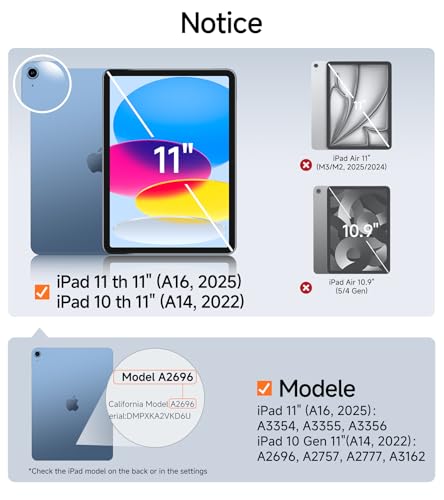 Image of SMARTDEVIL 2 Pack Screen Protector for iPad A16 11th /10th Generation (11 /10.9 Inch, 2025 /2022) with Easy-Install Tray[Military Grade Shatterproof] 9H+ Hardness Tempered Glass, Dust & Bubble Free