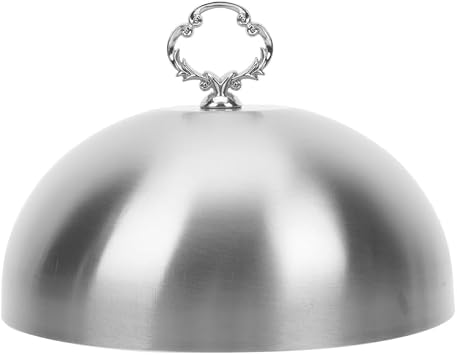 Stainless Steel Steak Cover Serving Dish Covers Griddle Basting Cover Melting Dome for Griddle Cloche for Food Griddle Dome Cover to Keep Food Warm Basting Cover for Griddle Silver