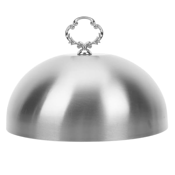 UTHCLO Stainless Steel Steak Cover - Small Serving Dish Lid 5.5inch 14cm Griddle Basting Cover Melting Dome for Kitchen Griddle Cloche Food Dome Silver by UTHCLO - Used condition - US$19.71