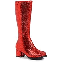Dora Girls Red Glitter 1.75" Go Go Boots size Small 11-12