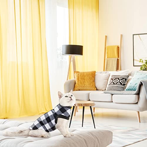 Expawlorer Plaid Cat Sweater - Pet Clothes Cat Puppy Vest Warm Fleece Hoodie For Cats, Fall And Cold Winter Coat Pullover Design, Buffalo Checked Sweatshirt Clothing Also For Small Dogs #TOP6