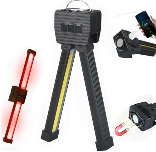 Pnoyws Gym Lamp for Posing Portable Magnetic LED Flashlight with Hanging Hook Waterproof 180 Degree Folding Work Light 7 Level Dimming for Fitness Camping and Outdoor Use [Energy Class A+++]
