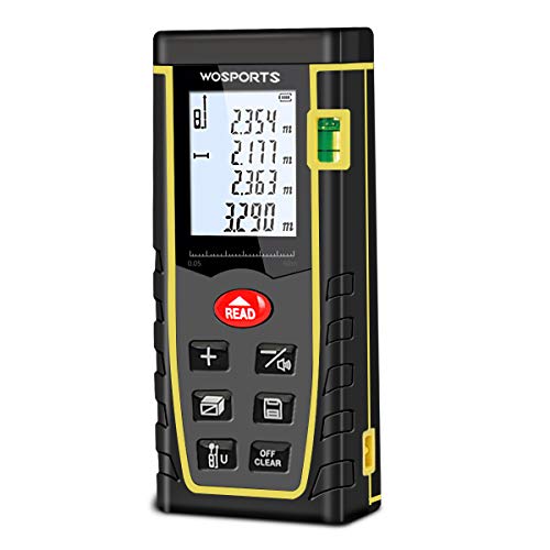 WOSPORTS Laser Measure, 196ft Laser Distance Meter with Bubble Level, 6 Units Transfer