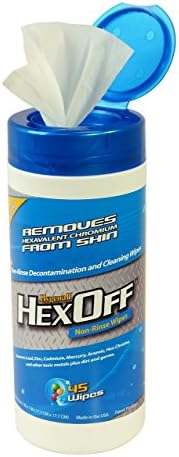 Hygenall HX45NRCN HexOff Heavy Metal Decontamination No Rinse Wipes, 45-Count Canister