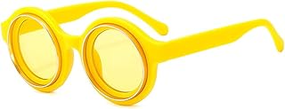 Gafas de sol retro redondas de color caramelo para mujer, gafas de sol modernas con protección UV400 para hombre y mujer