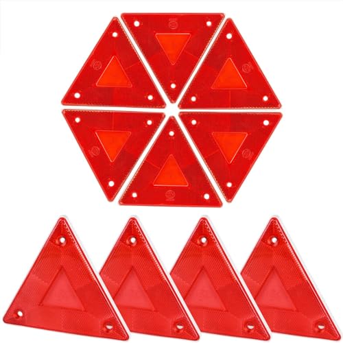 三角表示板 10枚セット リフレクター 三角表示板 車載用 低速車マーク 反射ステッカー 車 自動車 取り付け 昼夜兼用 後部 追突防止 汎用 15 cm×15 cm×15 cm 警告反射板 光反射車ステッカ