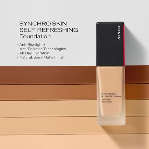 Shiseido Synchro Skin Self-Refreshing Foundation SPF 30, Opal 130 - Medium-to-Full Buildable Coverage - Natural Finish, 24-Hour Wear - Water Resistant & Non-Comedogenic - 30 mL