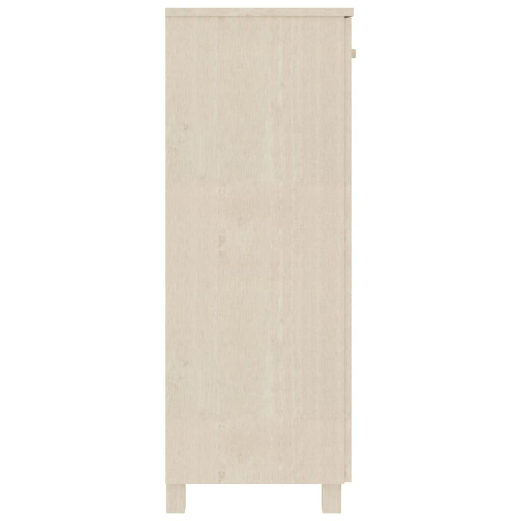 Szafka na buty Hamar miodowo-brązowa 85 x 40 x 108 cm, lite drewno sosnowe, 3 półki, wytrzymały organizer na buty przy wejściu, wysokie rozwiązanie do przechowywania