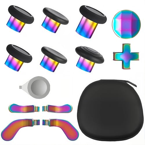 Image of Elite Series 2 Gaming Controller Accessories Kit with Thumbsticks, D-Pads, Paddles, Trigger Buttons for Elite Series 2 Core (Rainbow)