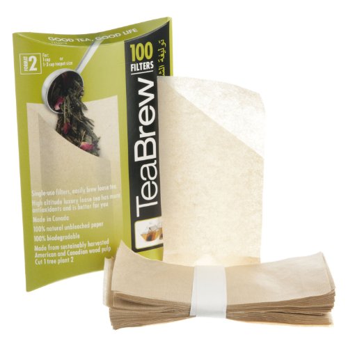 Tea Brew No. 2 100-Piece Single Use Tea Filter, Two 3-Cup Tea Pot Size #TOP14