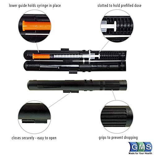 Gms Syringe Case - Portable Travel Insulin Carrying Case For Pre-Filled Syringes (2 Pack) (Black) #TOP2